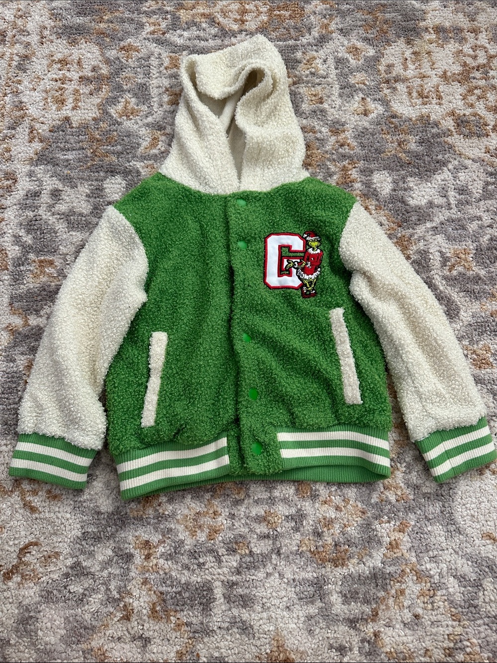 Kid’s Grinch Sherpa Hoodie Jacket